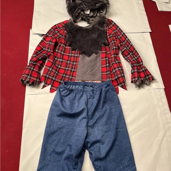 WOLF COSTUME baby 12-18 Months GRAY Animal FURRY Halloween FUR HEAD, SHIRT PANTS - Picture 2 of 11